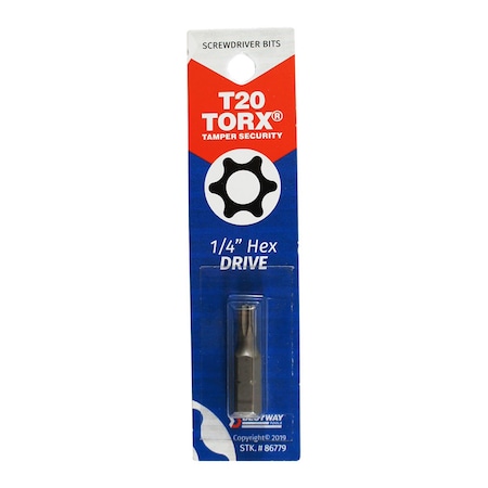 Best Way Tools Best Way Tools Torx T20 X 1 in. L Screwdriver Bit Carbon Steel 1 pc 86779